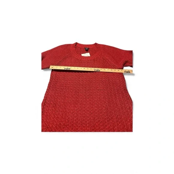 Calvin Klein Jeans Sweater Womens Size XXL Loose Knit Heavyweight‎ Red Pullover - Picture 3 of 7